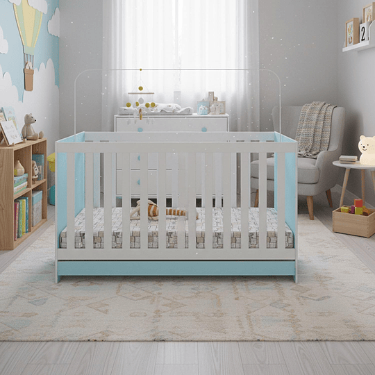 Cuna New 3 Funciones Celeste 