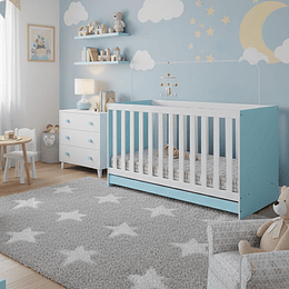 Cuna New 3 Funciones Celeste 