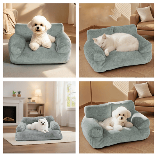 Cama Sofá Relajante Mascotas PetsCool M Gris-Lavable y Ortopédica 