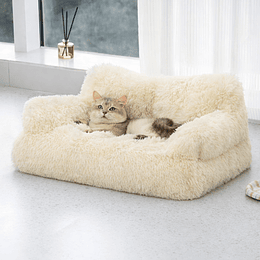 Cama Sofá Relajante Mascotas PetsCool L Beige-Lavable y Ortopédica 