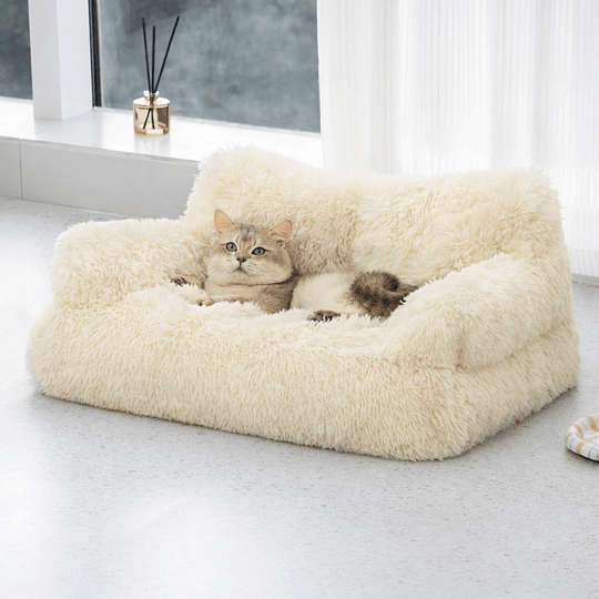 Cama Sofá Relajante Mascotas PetsCool L Beige-Lavable y Ortopédica 