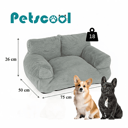 Cama Sofá Relajante Mascotas PetsCool L Gris Lavable y Ortopédica