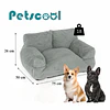 Cama Sofá Relajante Mascotas PetsCool L Gris Lavable y Ortopédica