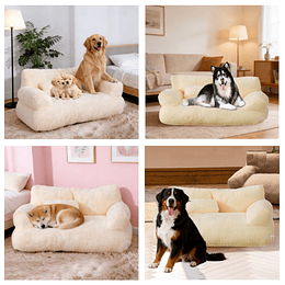 Cama Sofá Relajante Mascotas PetsCool XL Beige Lavable y Ortopédica 