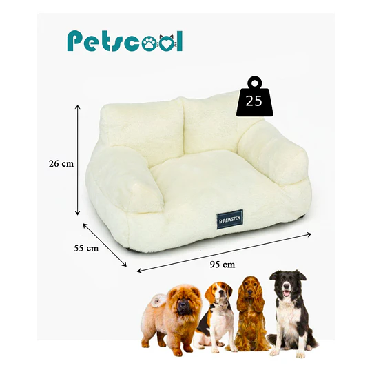 Cama Sofá Relajante Mascotas PetsCool XL Beige Lavable y Ortopédica 