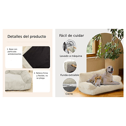 Cama Sofá Relajante Mascotas PetsCool XL Beige Lavable y Ortopédica 