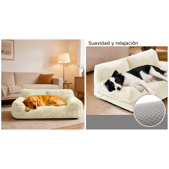 Cama Sofá Relajante Mascotas PetsCool XL Beige Lavable y Ortopédica 