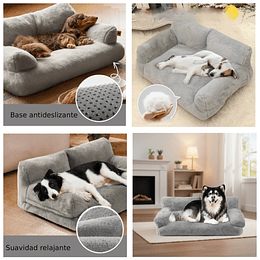 Cama Sofá Relajante Mascotas PetsCool XL Gris Lavable y Ortopédica 