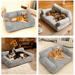 Cama Sofá Relajante Mascotas PetsCool XL Gris Lavable y Ortopédica 