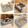 Cama Sofá Relajante Mascotas PetsCool XL Gris Lavable y Ortopédica 