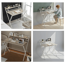 Escritorio Plegable Home Office Gris Be Design Sin Armado