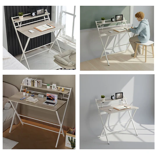 Escritorio Plegable Home Office Gris Be Design Sin Armado