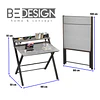 Escritorio Plegable Home Office Gris Be Design Sin Armado