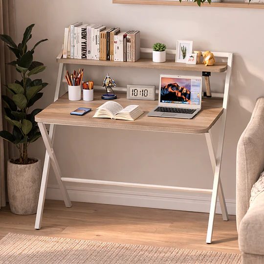 Escritorio Plegable Home Office Gris Be Design Sin Armado