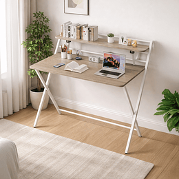 Escritorio Plegable Home Office Gris Be Design Sin Armado