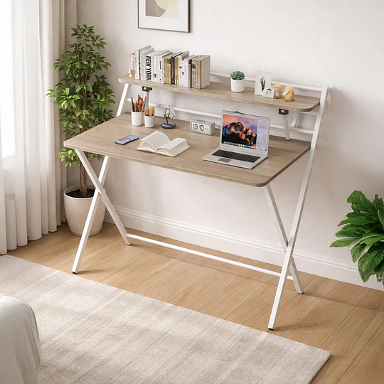 Escritorio Plegable Home Office Gris Be Design Sin Armado