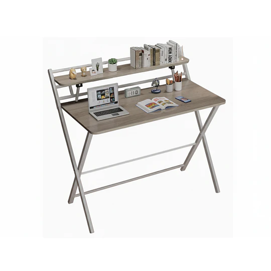 Escritorio Plegable Home Office Gris Be Design Sin Armado