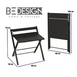 Escritorio Plegable Home Office Negro Be Design Sin Armado