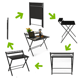 Escritorio Plegable Home Office Negro Be Design Sin Armado