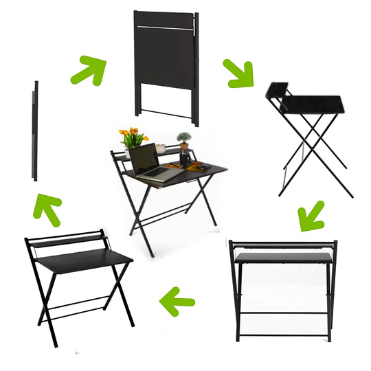 Escritorio Plegable Home Office Negro 