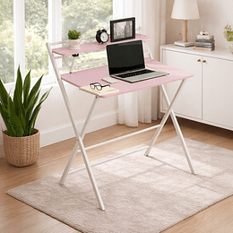 Escritorio Plegable Home Office Rosado Be Design Sin Armado