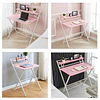 Escritorio Plegable Home Office Rosado 