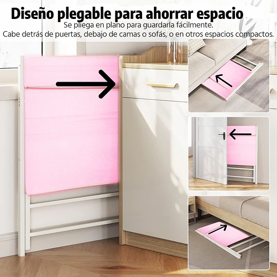 Escritorio Plegable Home Office Rosado 