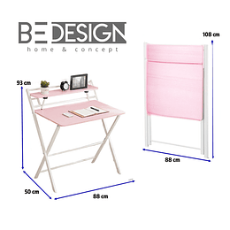 Escritorio Plegable Home Office Rosado Be Design Sin Armado