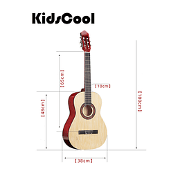 Guitarra Acústica Clásica Kidscool 39” Blanca Ideal Principiantes y Niños Funda