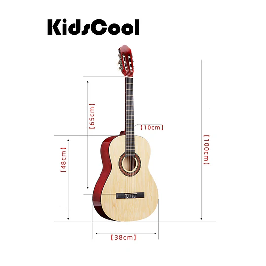 Guitarra Acústica Clásica Kidscool 39” Blanca Ideal Principiantes y Niños Funda