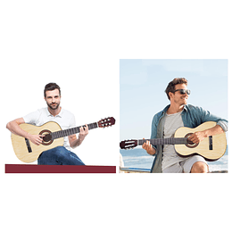 Guitarra Acústica Clásica Kidscool 39” Blanca Ideal Principiantes y Niños Funda