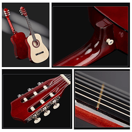 Guitarra Acústica Clásica Kidscool 39” Blanca Ideal Principiantes y Niños Funda