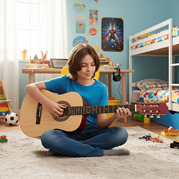 Guitarra Acústica Clásica Kidscool 39” Blanca Ideal Principiantes y Niños Funda
