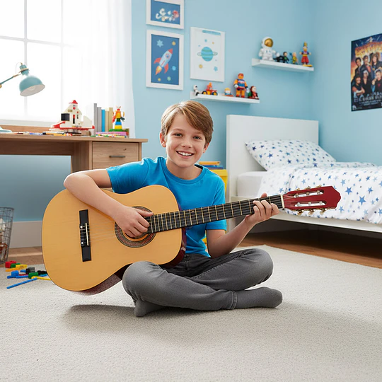 Guitarra Acústica Clásica Kidscool 39” Café Ideal Principiantes y Niños Funda