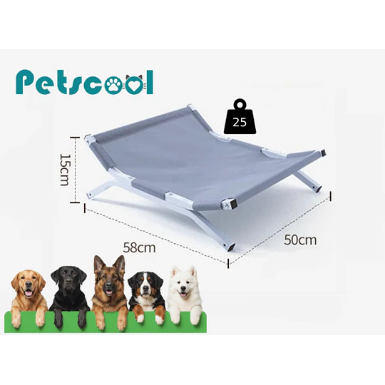 Cama Elevada PetsCool para Perros y Gatos / Oxford 600D Impermeable