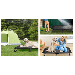 Cama Elevada para Perro PetsCool Talla M Plegable 30 KG Negra 