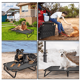 Cama Elevada para Perro PetsCool Talla M Plegable 30 KG Negra 