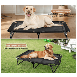Cama Elevada para Perro PetsCool Talla M Plegable 30 KG Negra 