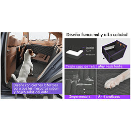 Silla de Auto para Perro PetsCool negra- S- M Impermeable