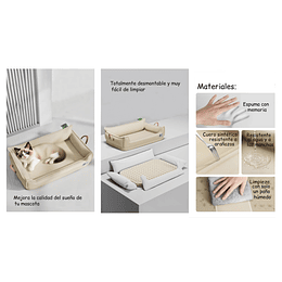 Cama Sofá de Perro PetsCool 4 Estaciones Impermeable Eco cuero Beige Talla S hasta 15 kg    