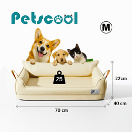 Cama Sofá de Perro PetsCool 4 Estaciones Impermeable Eco cuero Beige Talla M hasta 25 kg    