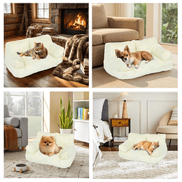 Cama Sofá Relajante Mascotas PetsCool M Beige Lavable y Ortopédica 