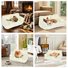 Cama Sofá Relajante Mascotas PetsCool M Beige Lavable y Ortopédica 
