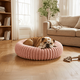 Cama Nido Donut Mascotas L PetsCool Rosa 70 cm Antiansiedad Multimascota