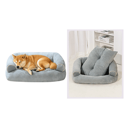 Cama Sofá para Perros medianos PetsCool M 70x55 cm Gris Lavable y Ortopédica