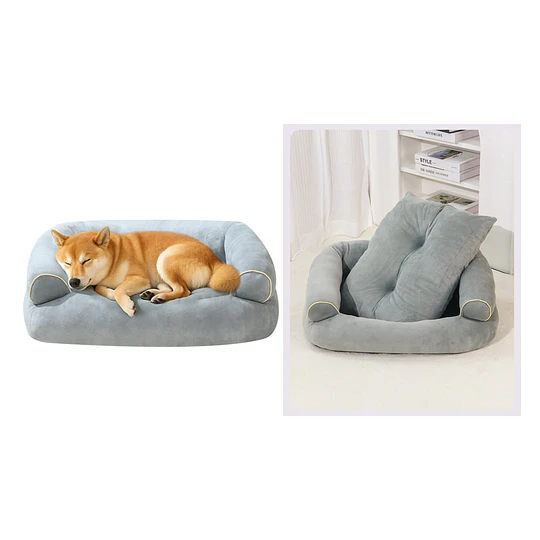 Cama Sofá para Perros medianos PetsCool M 70x55 cm Gris Lavable y Ortopédica