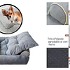 Cama Sofá para Perros medianos PetsCool M 70x55 cm Gris Lavable y Ortopédica