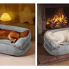 Cama Sofá para Perros medianos PetsCool M 70x55 cm Gris Lavable y Ortopédica
