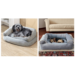 Cama Sofá para Perros medianos PetsCool M 70x55 cm Gris Lavable y Ortopédica