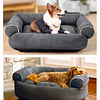 Cama Sofá para Perros Grandes y Medianos PetsCool L 105 x 65 cm Gris oscuro Lavable y Ortopédica